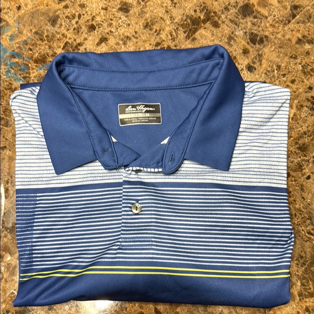Hogan Blue and White Polo Shirt Nautical-Inspired Design